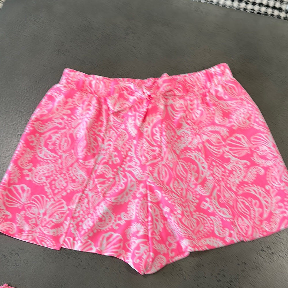 NWT Lilly Pulitzer Myles Tie Front Short 4 HAVANA PINK + mommy and me girls XL